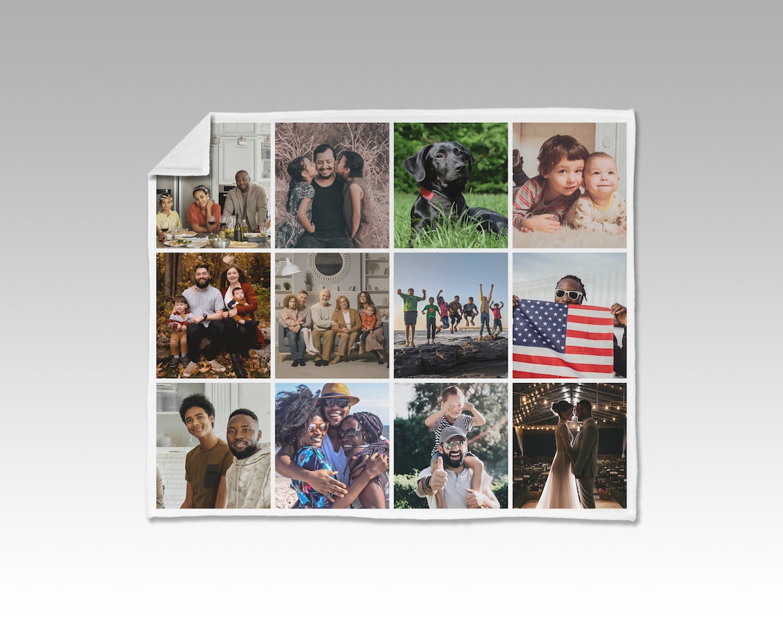 Photo Collage Blanket Etsy