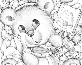 Download Honey Bee Coloring Etsy