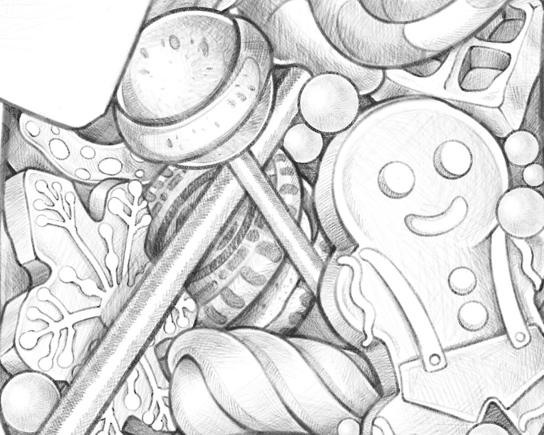 Candy Jar Christmas Candy Coloring Page For Kids And Adult Etsy Australia