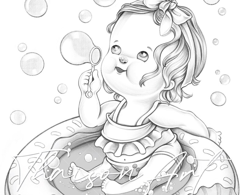 Bubbles Downloadable coloring page Coloring page for | Etsy