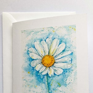 Daisy - Original Watercolour Daisy Blank Card & Envelope