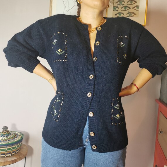 Vintage wool mohair cardigan - image 5