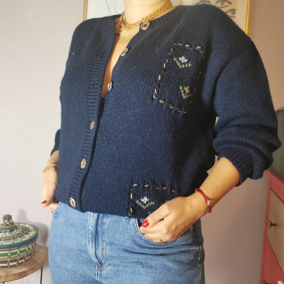 Vintage wool mohair cardigan - image 3