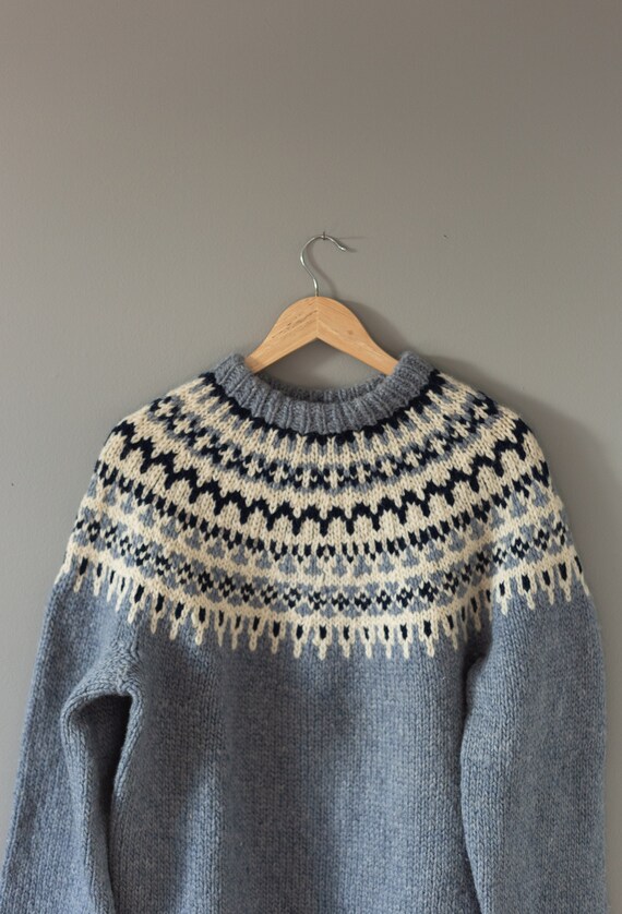 Vintage Fair Isle Wool Sweater | Icelandic Sweater
