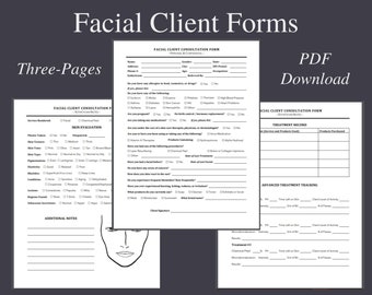Facial Client Forms for Esthetician & Spa