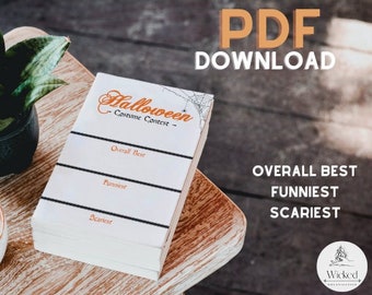 Printable Halloween Costume Contest Tickets (Overall Best, Funniest, Scariest)