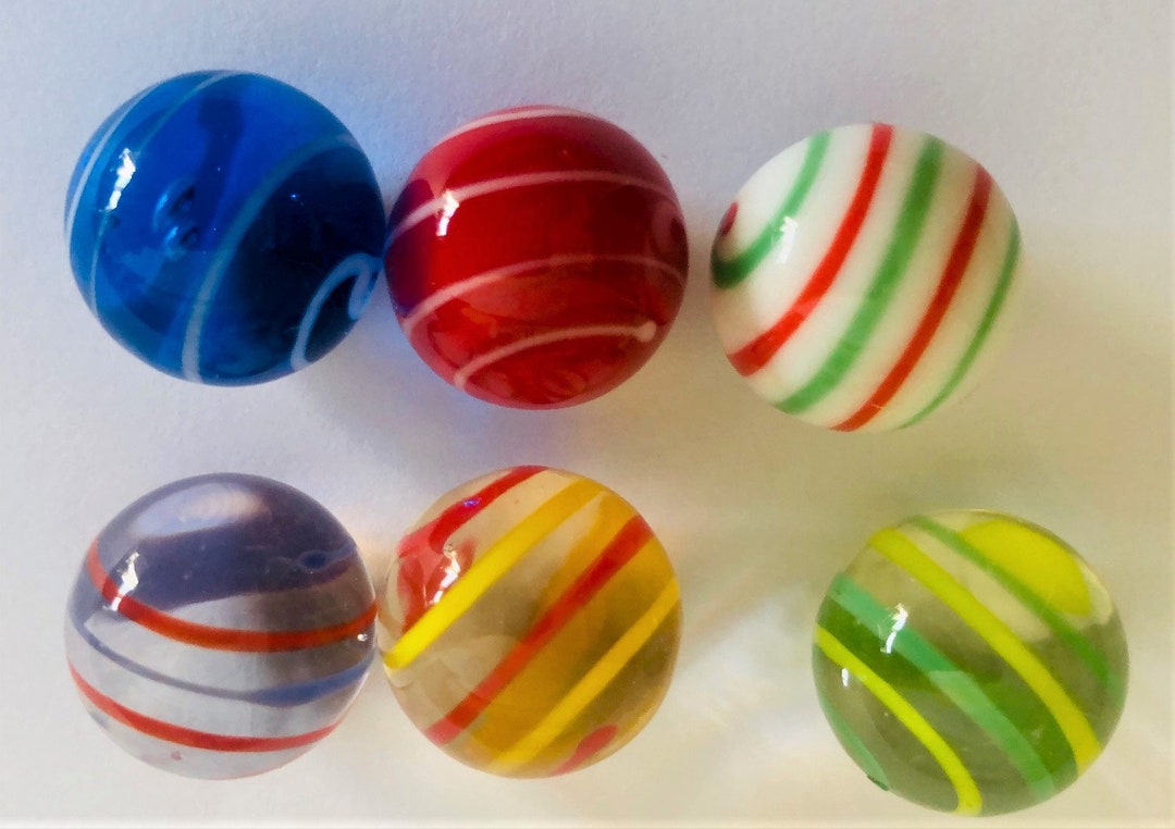 Collection of 6 Handmade Glass Marbles Etsy