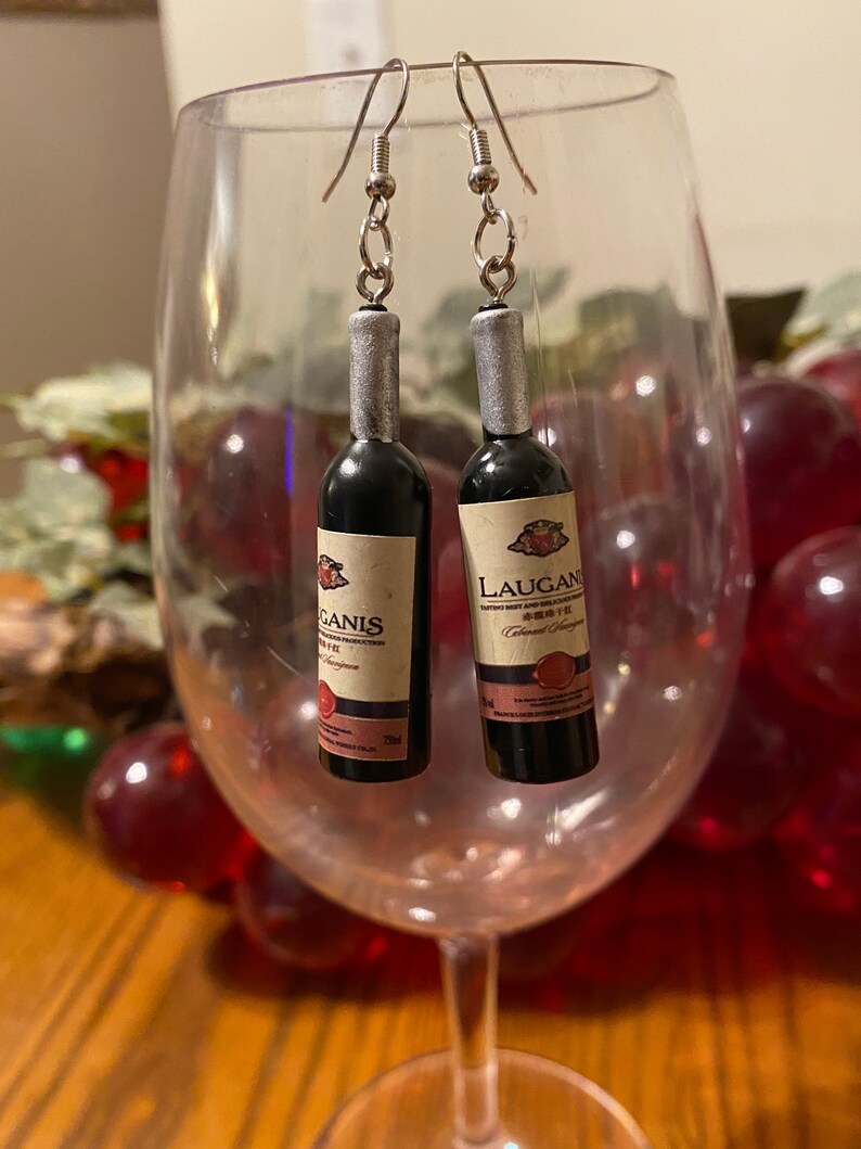Red Wine Bottle Earrings Super Fun Cute Unique Pick a Pair Wino Alcohol Bottles Jewelry