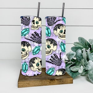Good vibes skeleton tumbler wrap, sublimation, instant download, digital, png, boho, disco ball, skeleton, retro, purple wraps
