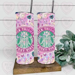 Dikke dijen en spookachtige vibes PNG voor sublimatie tumblers, 20 oz tumbler ontwerpen, instant download, digitale download, jpeg, geschenken voor vrouwen