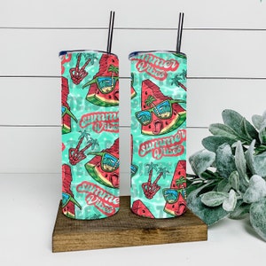 Summer vibes tumbler wrap png for sublimation, tumbler wraps, instant download, watermelon png, beach png, tropical png, jpeg