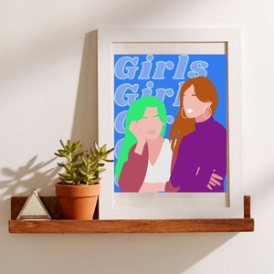 Girl Power Blue Printable Wall Art, Digital Print Wall Art, Typography Wall Art, Girls Art, Women Abstract, Instant Download Minimalist