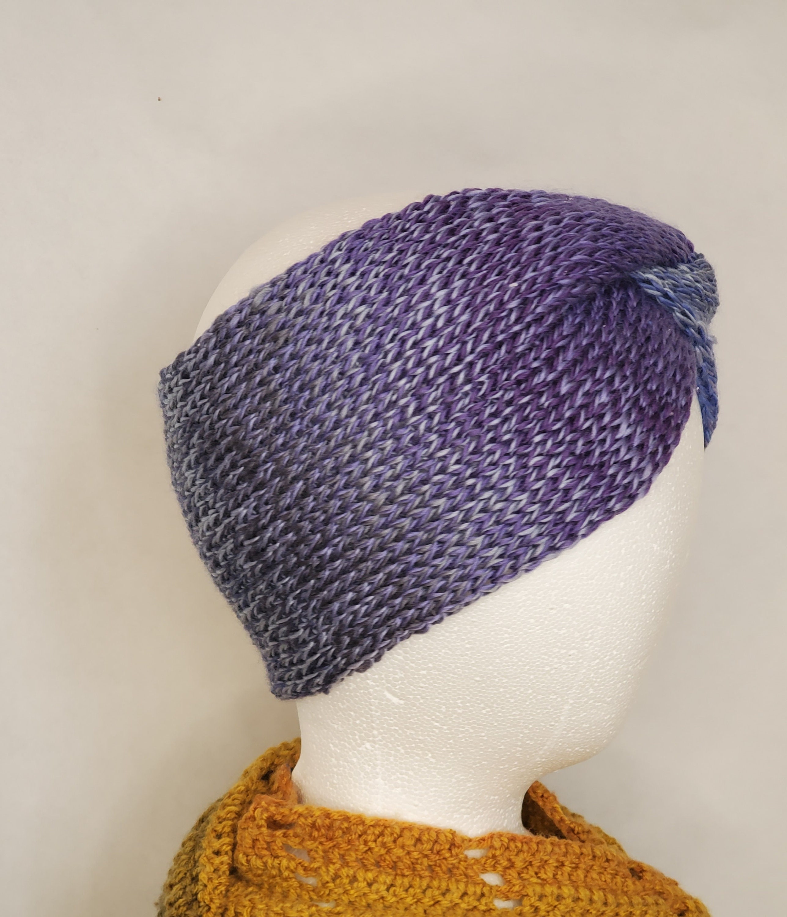 Cozy Knit Twist Headbands - Purple duo Free Beginner Red Heart Knit Duo Twist Headband Pattern  main image 3