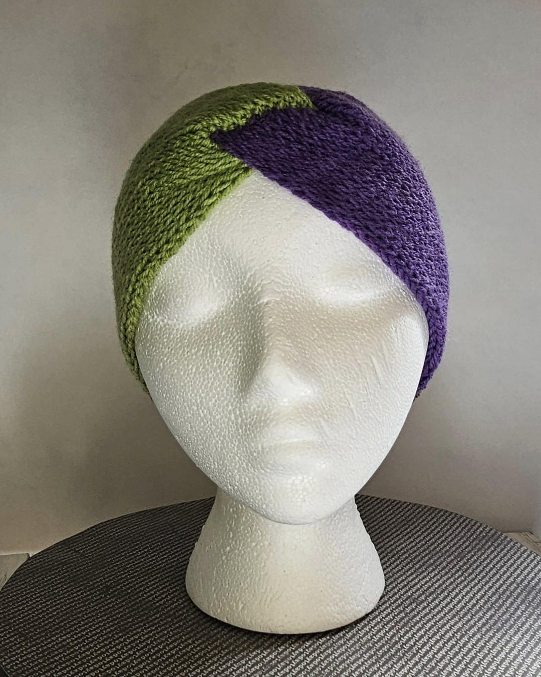 Cozy Knit Twist Headbands - Purple duo Knit Twist Headband, Cozy Ear Warmer Turban in Colors of  main image 3