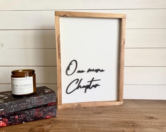 One More Chapter Wood Sign | Rustic Farmhouse Reading Nook Decor