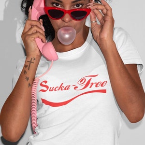 Womans Sucka-Free Wht/Blk t-shirt