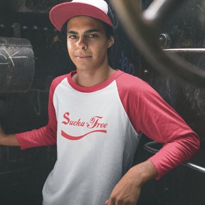 Sucka-Free Red/Wht Baseball 3/4 sleeve