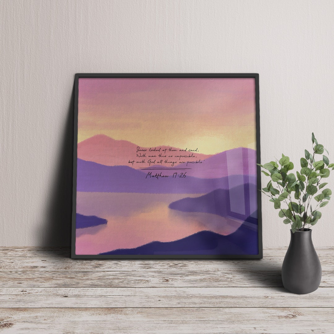 Matthew 1926 Bible Verse Artwork Nature Bible Verse Digital Etsy