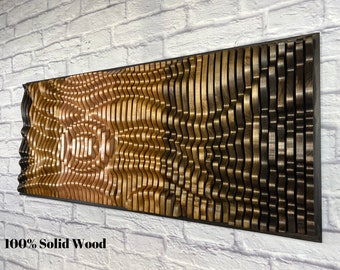 Large Parametric Wall Hanging Decor, Wood Wall Art Sculpture, Unique Textured Wall Art, Sound Diffuser Wall Art, 100% Wood Acoustic Panel