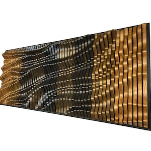 Art 3D Parametric Wave Wood Wall Panel, Unique Acoustic Wall Panel, Textured Wall Art, 100% Solid Wood Wall Sculpture, Sound Diffuser Art