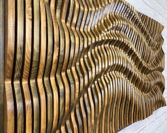 100% Natural Wood Carved Wall Panel, Parametric Wall Art, Wood Wall Art Decor, Wood Wall Panel Decor, Wood Wall Art Decor, Wood Wall Panel