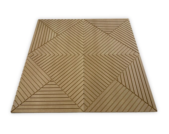 Geometric Acoustic Wall Panels - Abstract Wall Art Panels - Customizable Options Available - Unfinished Design - Paintable - MDF Wood