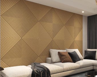 3D Kunst Wandpaneele, Geometrische Akustische Diffusor Paneele, unfertiges Design, bereit zum Bemalen, hochwertiges Medex-Holz, dekorative Wandpaneele