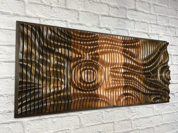 Unique Textured Wall Art Decor, 100% Solid Wood Acoustic Panel