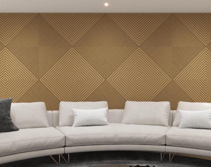 3D Accent Wall Panels, Modern Acoustic Diffuser Panels, Paintable Abstract Wall Panels, High Quality Medex Wood, Decorative Wall Panels