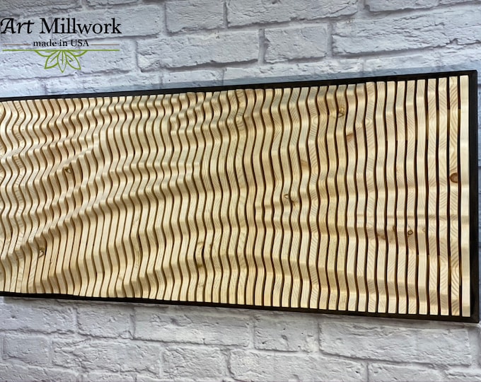 Natural Wood Wall Panel, Sound Wave Art, 3D Wood Wall Panels, Wood Wall Panel Decor, Wood Wall Panel, Acoustic Panel, Geometric Wall Art