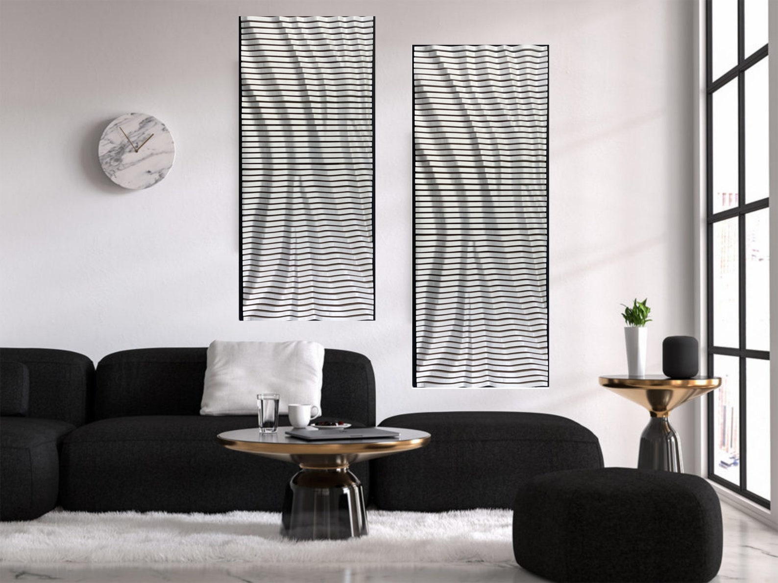 LARGE Set of 2 Antique Wood Wall Art Wooden Sculpture Etsy