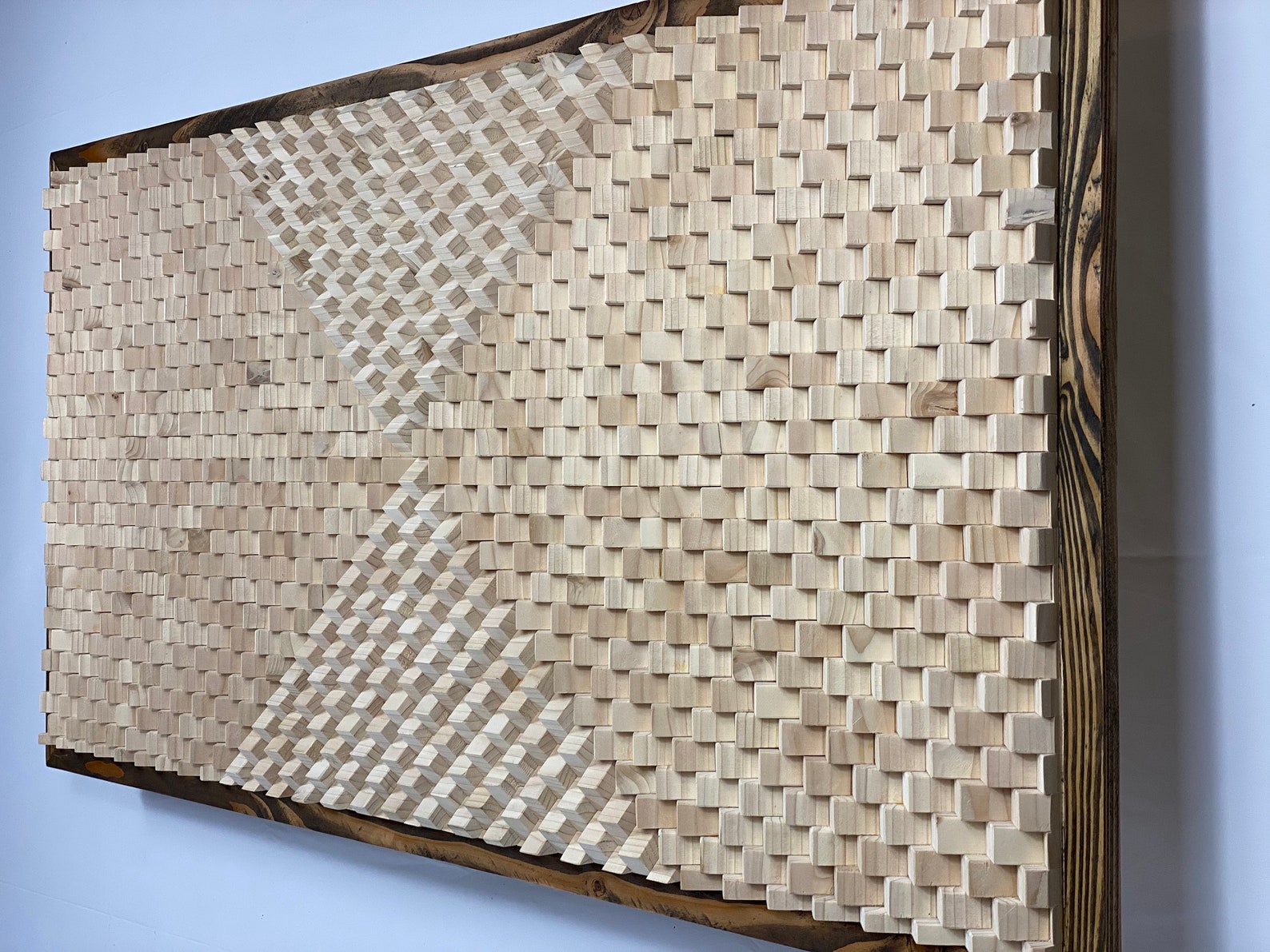 Natural Wood Sound Diffuser Panel Natural Wood Wall Panel Etsy