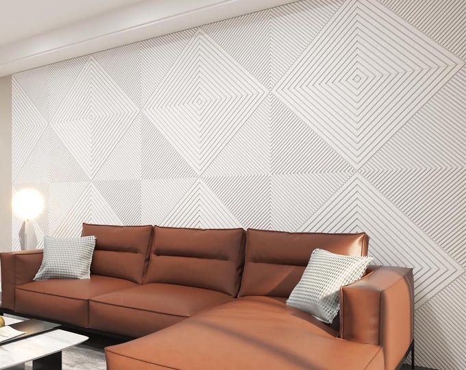Pure White 3D Geometric Wall Panels, Modern Acoustic Diffuser Panel, White Finish Design, High Quality Medex Wood, Decorative Wall Art Panel