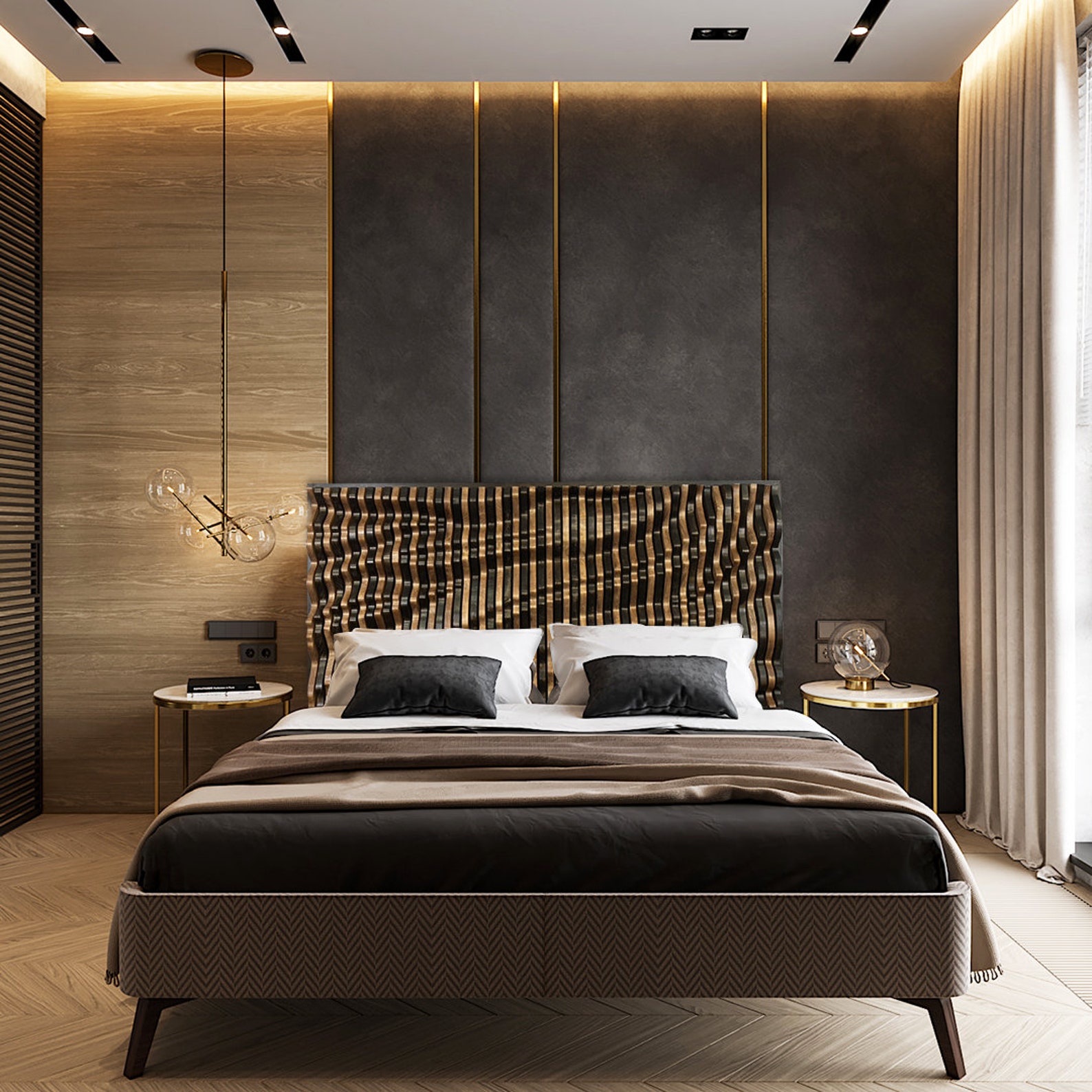 Parametric Wood Art Headboard King Headboard Wood Wall Art Etsy