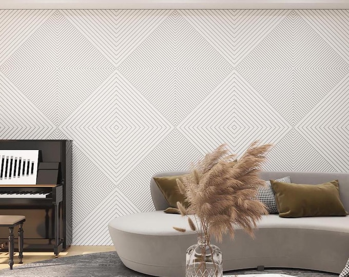 3D Geometric Wall Panels, Modern Acoustic Diffuser Panel, White Finish Design, High Quality Medex Wood, Decorative Wall Art Panel