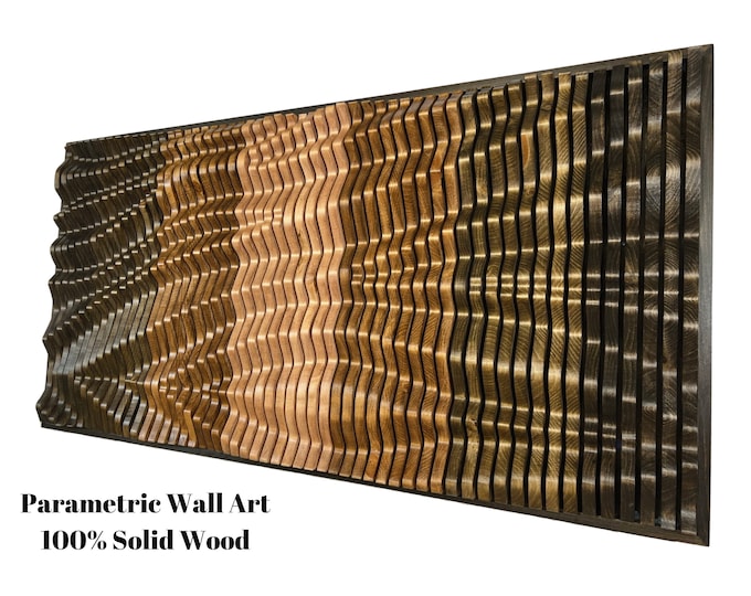 Large Wall Hanging Art Sculpture, Solid Wood Acoustic Diffuser, Modern Wood Wall Art, Luxury Parametric Wall Art Sculpture for Home & Office