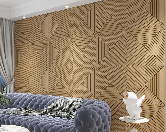 Abstract Wall Art  Panels, Acoustic Diffuser Wall Panels, Unfinished Design, Paintable, High Quality Medex MDF Wood, Made in New York USA