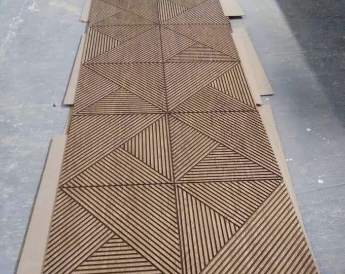 3D Abstract Wall Panels, Modern Acoustic Diffuser Panels, Unfinished Design, Ready to Paint, High Quality Medex Wood, Decorative Wall Panels