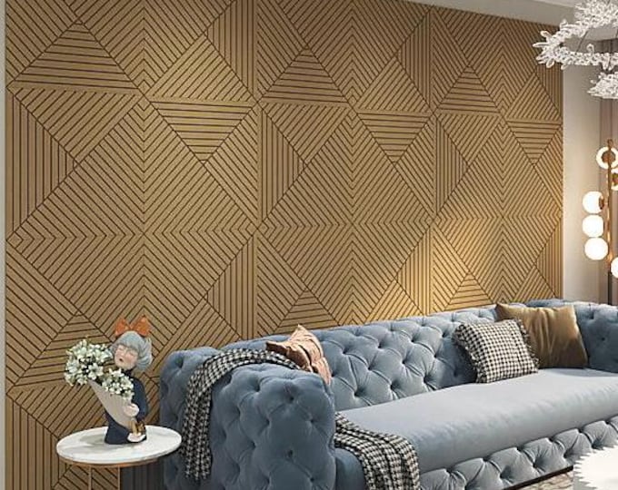 Modern Abstract Wall Panels, Acoustic Diffuser Wall Panels, Unfinished Design, Paintable, High Quality Medex MDF Wood, Made in New York