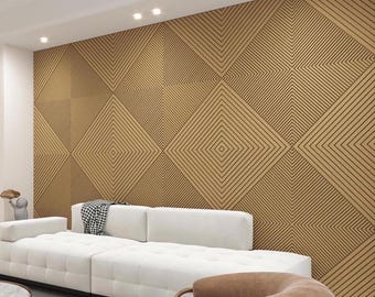 3D Geometrische Wandpaneele, Modernes Acoustic Diffusor Panel, Unvollendetes Design, bereit zum Bemalen, hochwertiges Medex-Holz, dekorative Wandpaneele