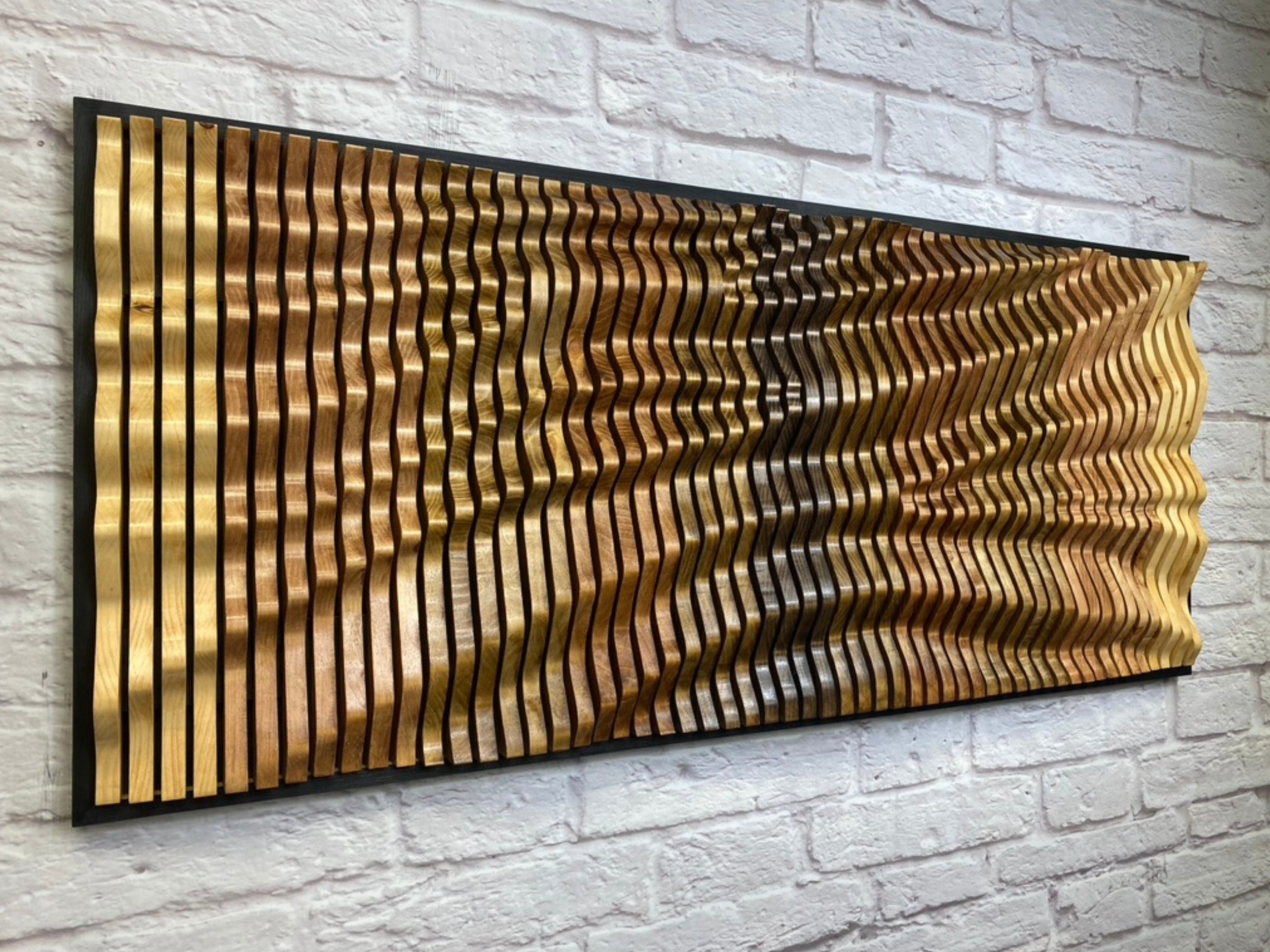 LARGE Unique Wood Wall Art, Wooden Sculpture, Parametric Wood Decor, 3D  Wood Wall Art, Parametric Wood Art, Gift Ideas, FREE SHIPPING -  Canada