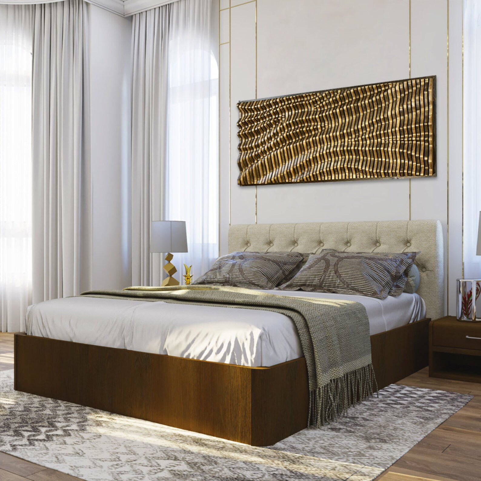 Custom Art Headboard Wall Mount Headboard Midcentury Etsy