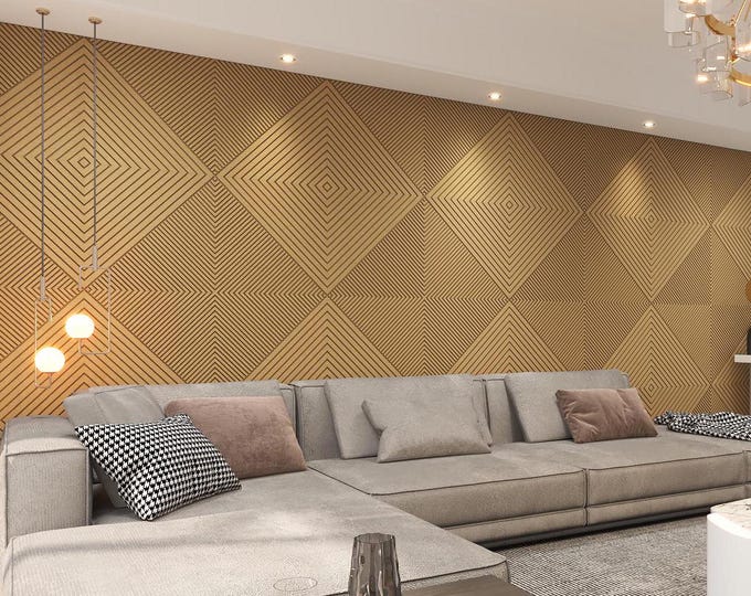 Decorative Textures Wall Panel, Modern Acoustic Diffuser Panel, Paintable Abstract Wall Panel, High Quality Medex Wood, Geometric Wall Panel