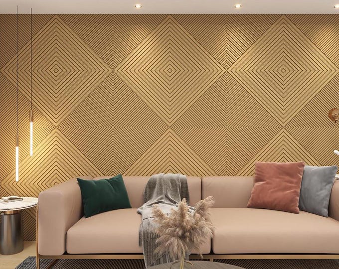 Best 3D Abstract Wall Panels, Modern Acoustic Diffuser Panels, Paintable Abstract Wall Panel, High Quality Medex Wood, Decorative Wall Panel