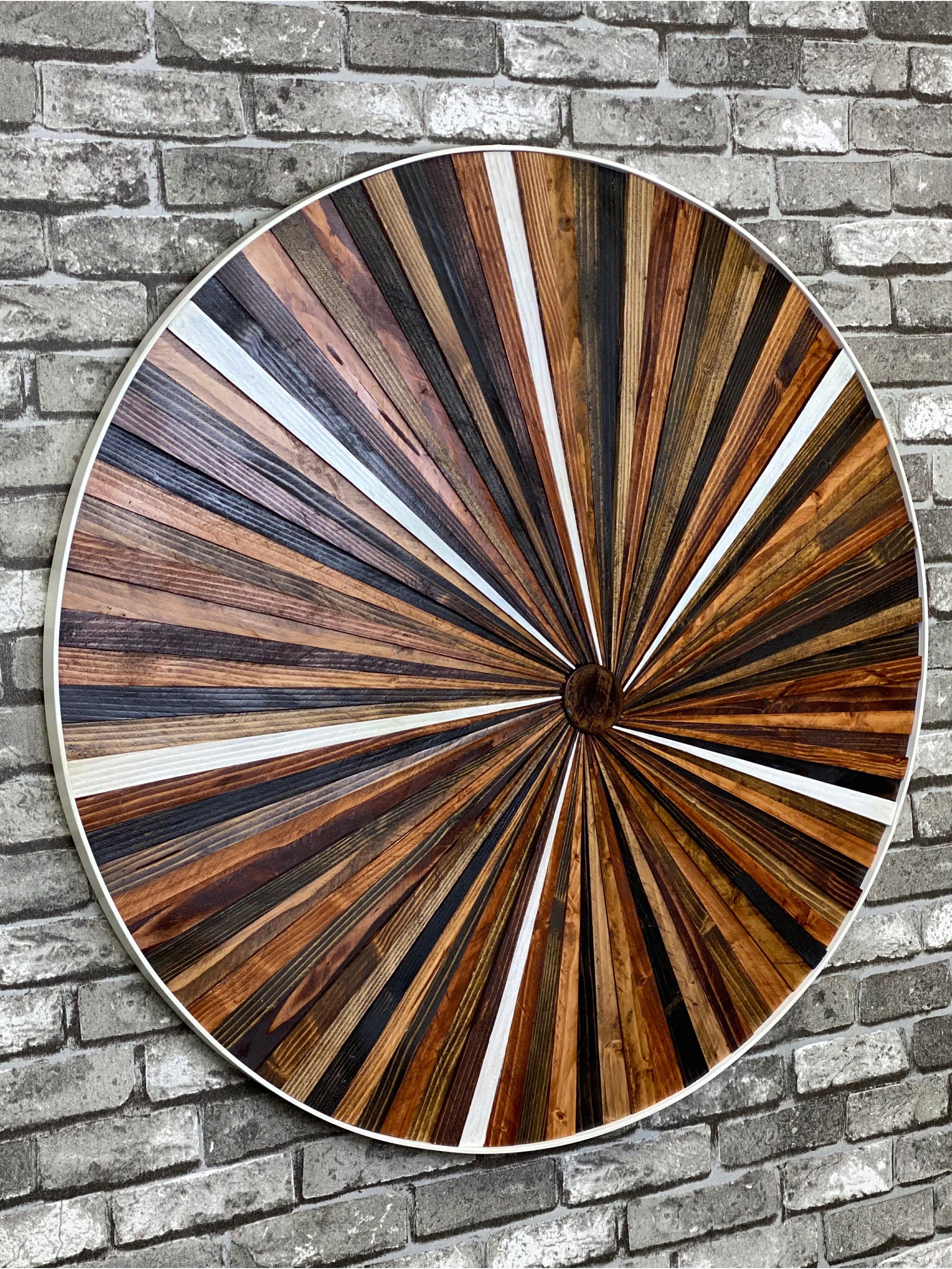 Round Wood Art Circle Wood Wall Art Large Wall Art Natural Etsy