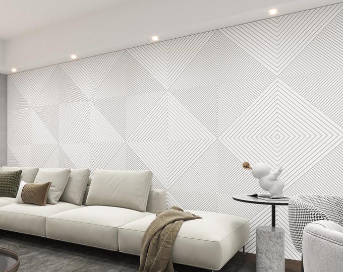 White Art 3D Abstract Wall Panels, Modern Acoustic Diffuser Panels, White Finish Design, High Quality Medex Wood, Decorative Wall Panels