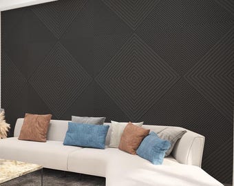 Architektonische Wandpaneele, dekorative 3D-Wandpaneele, schwarzes Finish Design, modernes Acoustic Diffuser Panel, hochwertiges Medex-Holz, hergestellt in den USA