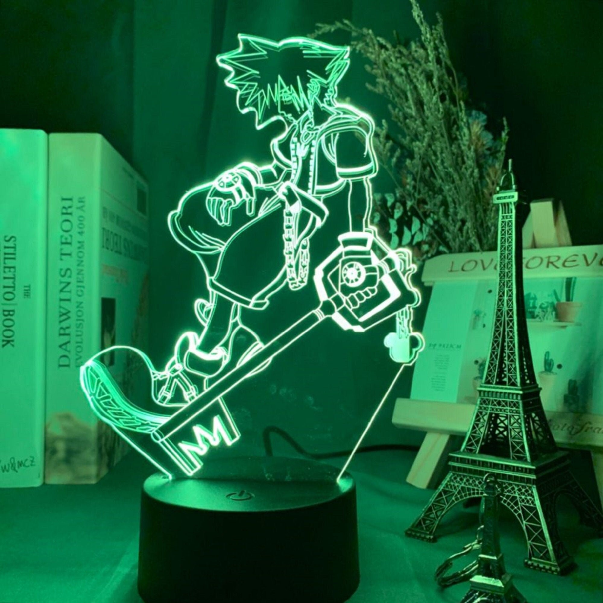 Kingdom Hearts Night Light 3D Illusion Lamp LED Light Sora Kingdom He…