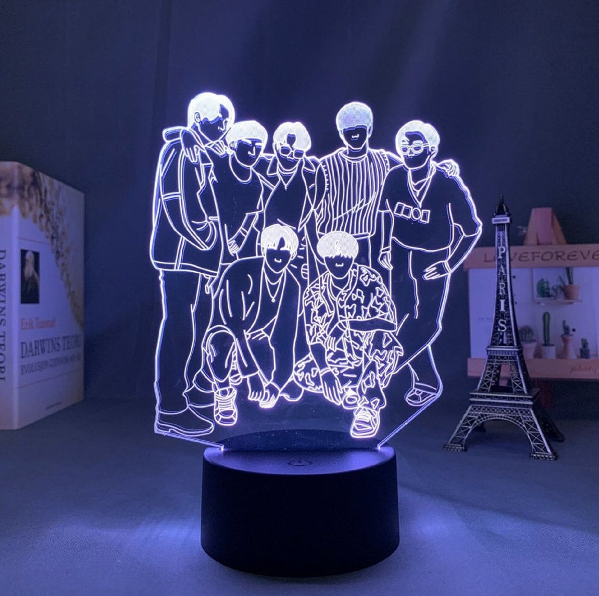 BTS 3D Night Light For Home Decor Gift For BTS Fans Night Lamp Etsy