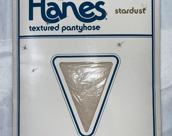 VTG 1986 Hanes Stardust Champagne Textured Pantyhose Size C Light Control Top
